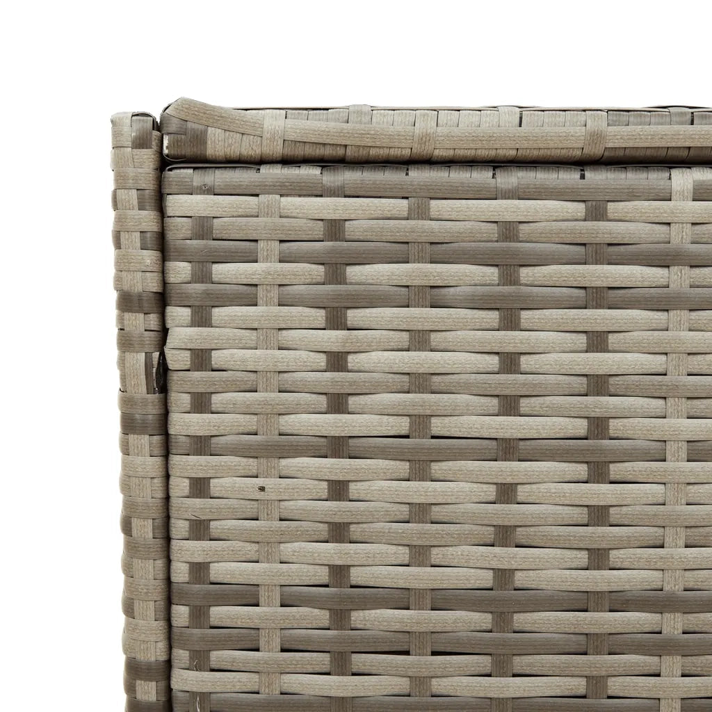 Contenitore da Giardino con Ruote Grigio 283L in Polyrattan 365318