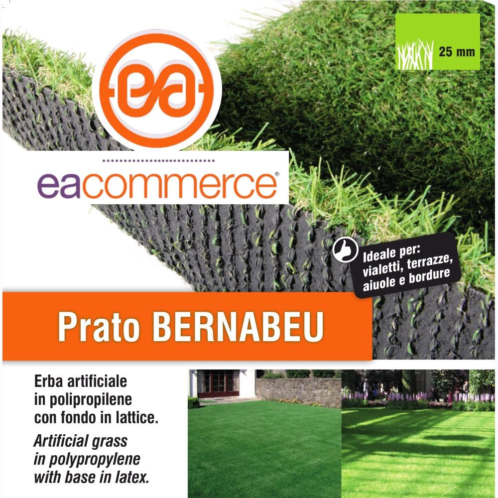 Erba Prato Sintetico Artificiale 25 mm Bernabeu 3x10 mt Tappeto Manto Erboso