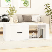 Tavolino da Salotto Bianco 100x50,5x35 cm in Legno Multistrato 816536