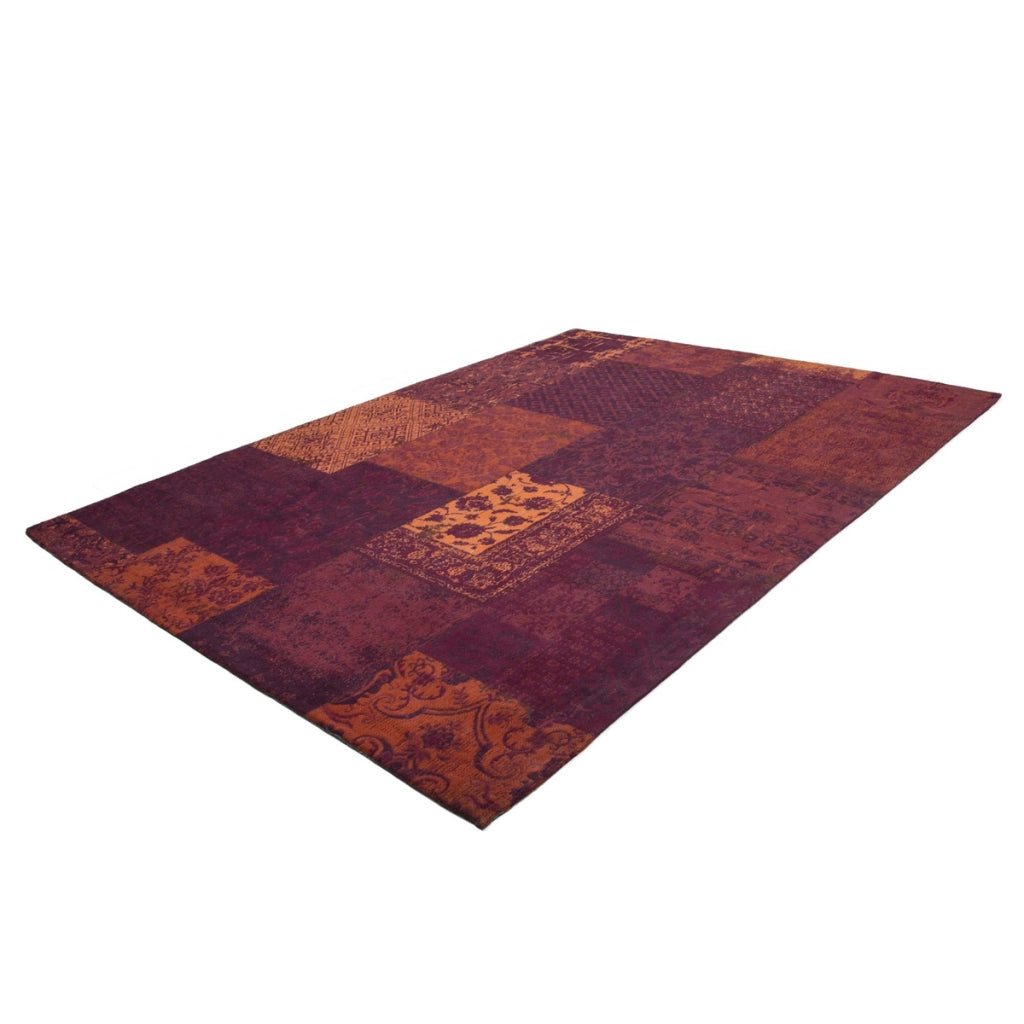 Tappeto Jacquard 150 Rosso in puro cotone stile patchwork