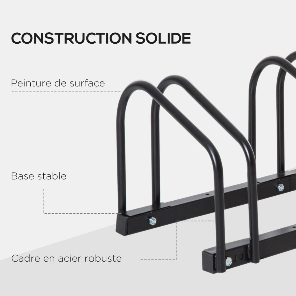 Portabici da 6 Posti ¨C Xylo ¨C Rastrelliera Pavimento Muro Acciaio Nero 179x33x27cm