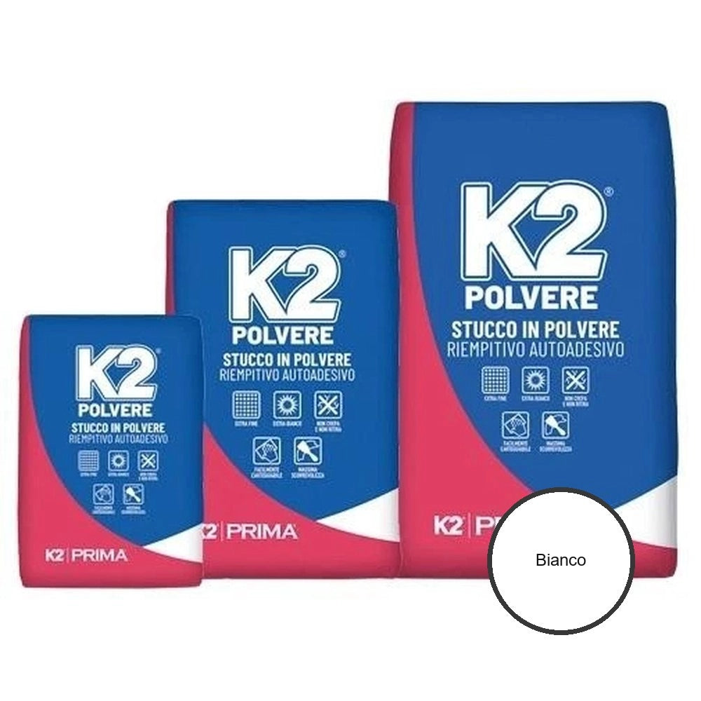 Stucco in polvere bianco k2 extra fine per interno *** formato 20 kg, confezione 1