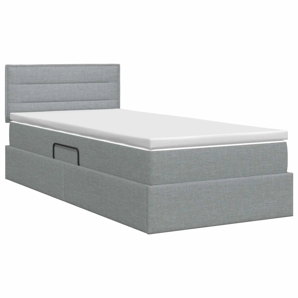 Letto con contenitore e materasso Grigio Chiaro 90 x 190 cm 3458526