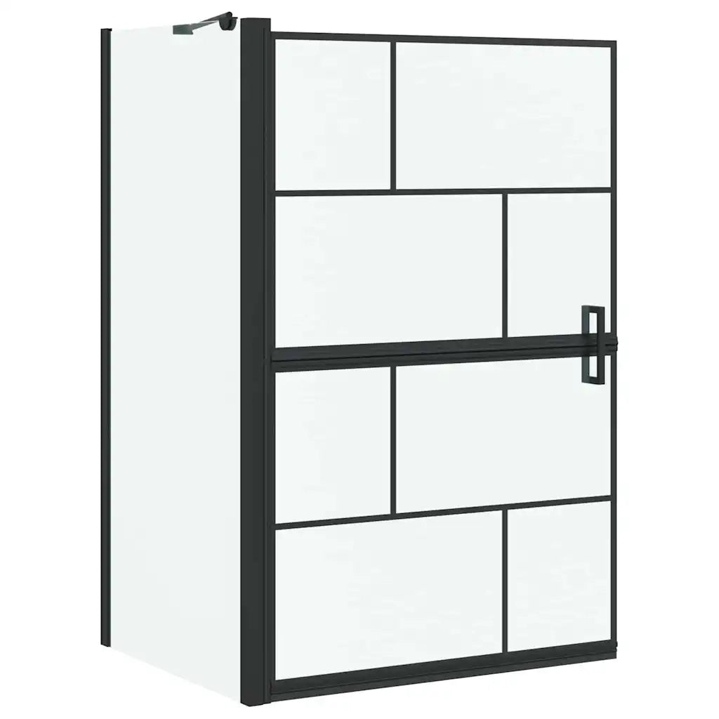 Schermo per Bagno e Doccia Nero e trasparente 80 x 68 x 128 cm