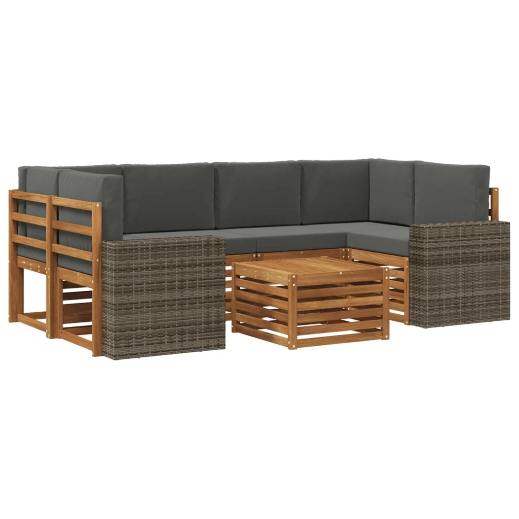 Set di divani da esterno 7 pz Naturale e Antracite 3384098