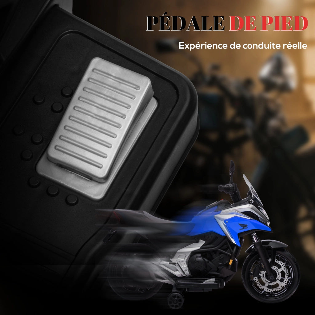 Moto elettrica per bambini ¨C zephmum ¨C 3-6 anni, con musica, fari blu