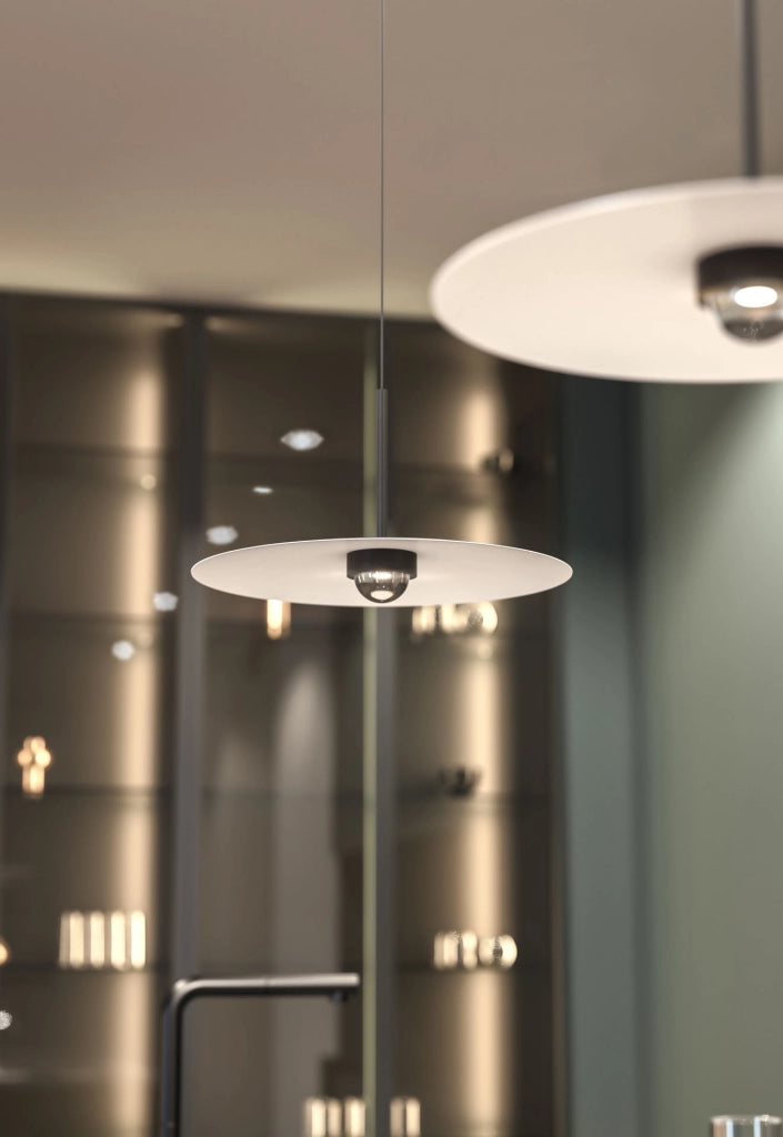 Lampada a Sospensione LED Hat Surface 8W 83° 2700K Nero Opaco - Apparecchio a Plafone o Incasso per Illuminazione d'Interni - Beneito & Faure