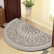 Mat di ingresso halfrondo disponibile per porta d'ingresso, tappeto per soggiorno, tappeto per cucina, decorazione per zona di ingresso, esterno, grigio, 60x90cm