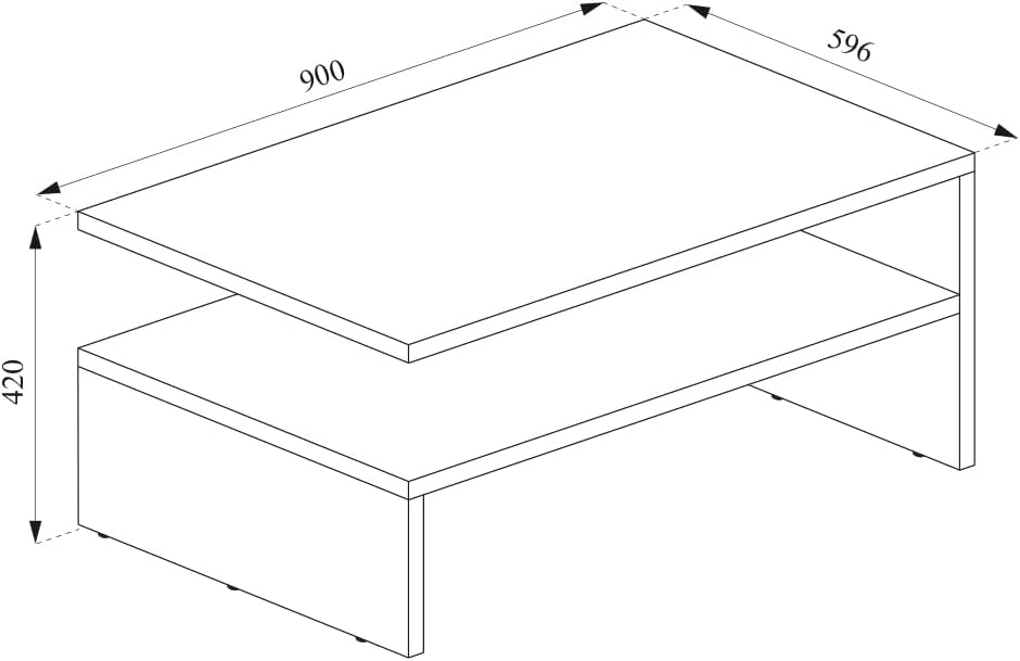 VICCO, Tavolino da salotto Amato, 90 x 60 cm, in legno, 3 colori a scelta bianco, sonoma, rovere