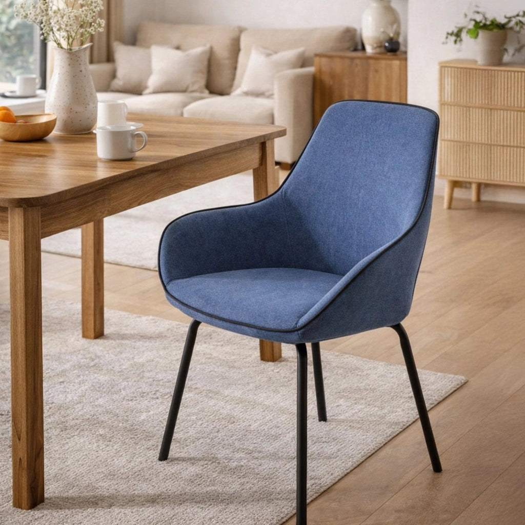 Sedia da ufficio Arpaia, Sedute sala da attesa per ufficio, Seduta ergonomica da attesa, 66x59h90 cm, Blu