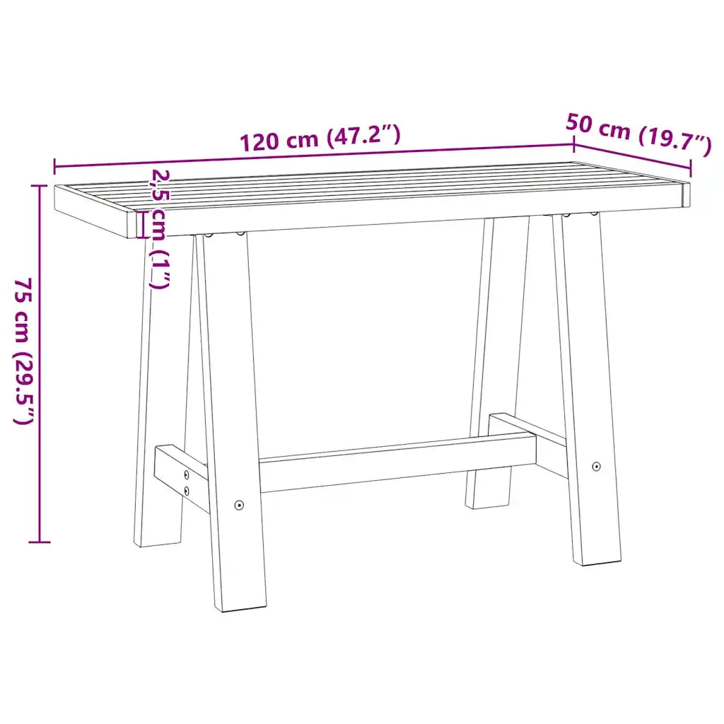 Scrivania NOAIN Gambe a Forma di A 120x50x75 cm Legno Massello 4100039