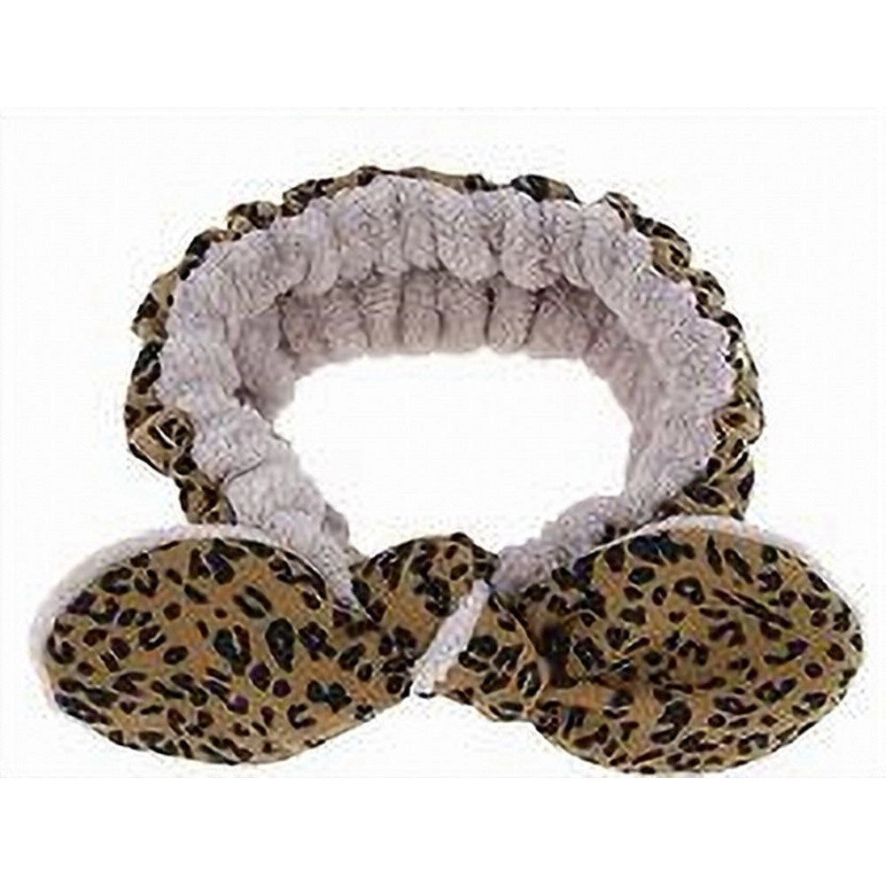 Trade Shop - Fascia Capelli Doccia Shampoo Trucco Spugna Fiocco Fantasia Animalier Pois 87253 -