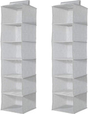 Organizzatori di abbigliamento 2 pezzi - 30 x 30 x 126 cm - Grigio - Opacchiabile - Per armadio
