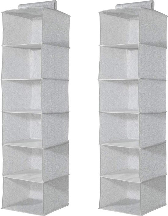 Organizzatori di abbigliamento 2 pezzi - 30 x 30 x 126 cm - Grigio - Opacchiabile - Per armadio