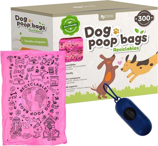 Sacchetti per escrementi di cane con dispenser per piccoli e grandi cani