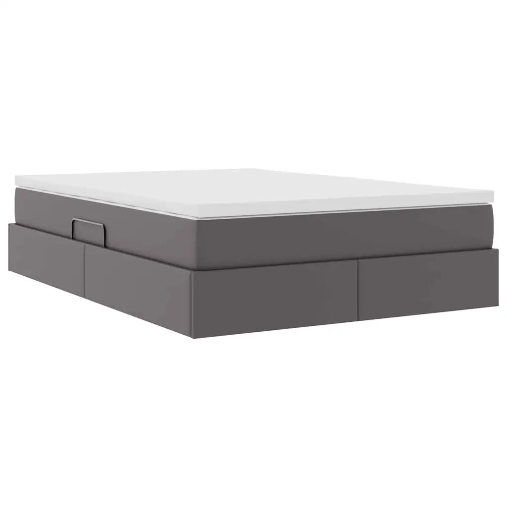 Letto con contenitore e materasso Grigio 140 x 190 cm