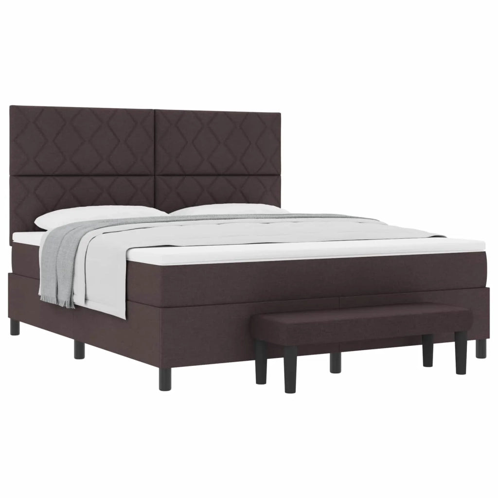 Letto a molle con materasso Marrone Scuro 180 x 200 cm Tessuto 3344166
