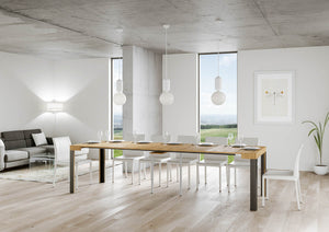 Consolle Allungabile 90-300x40x77 cm in Nobilitato Marrone