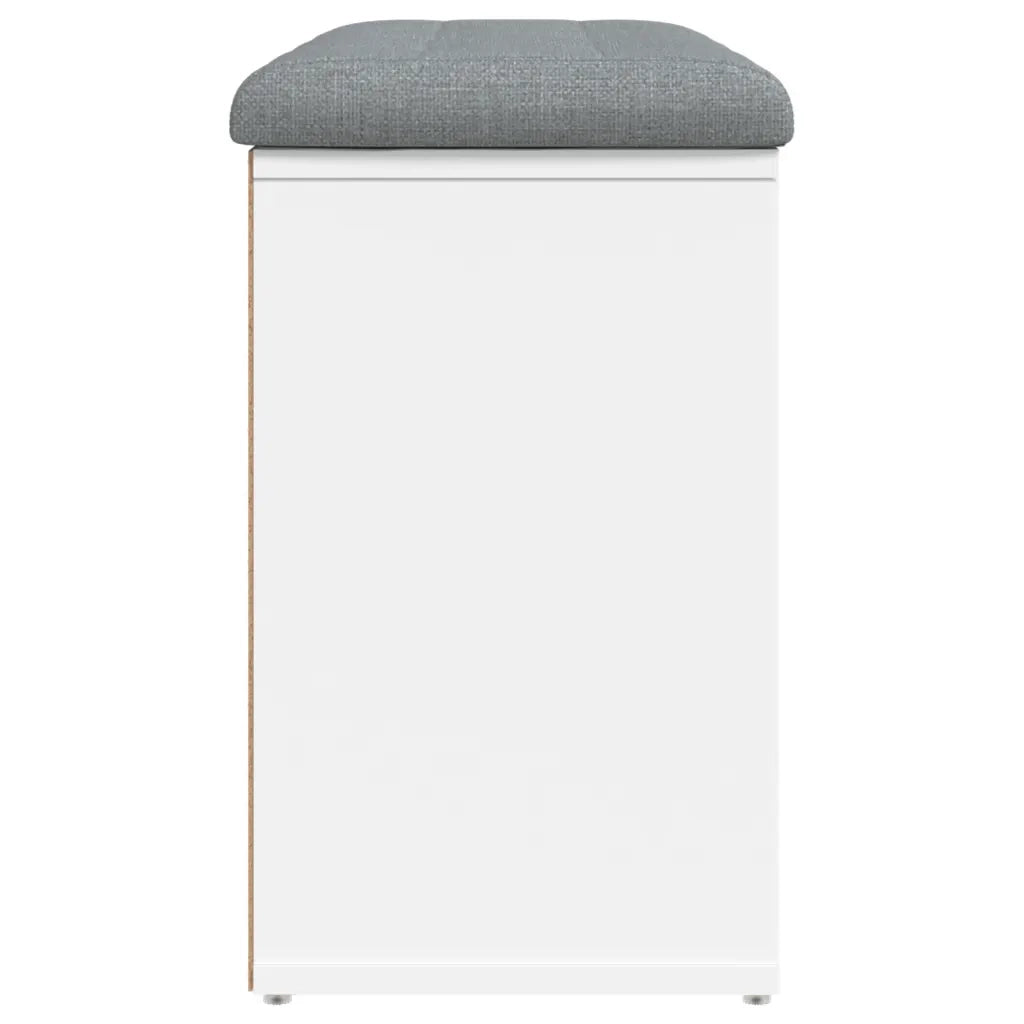 Panca-Sgabello Scarpiera Bianca 82x32x50 cm in Legno Massello di Argilla