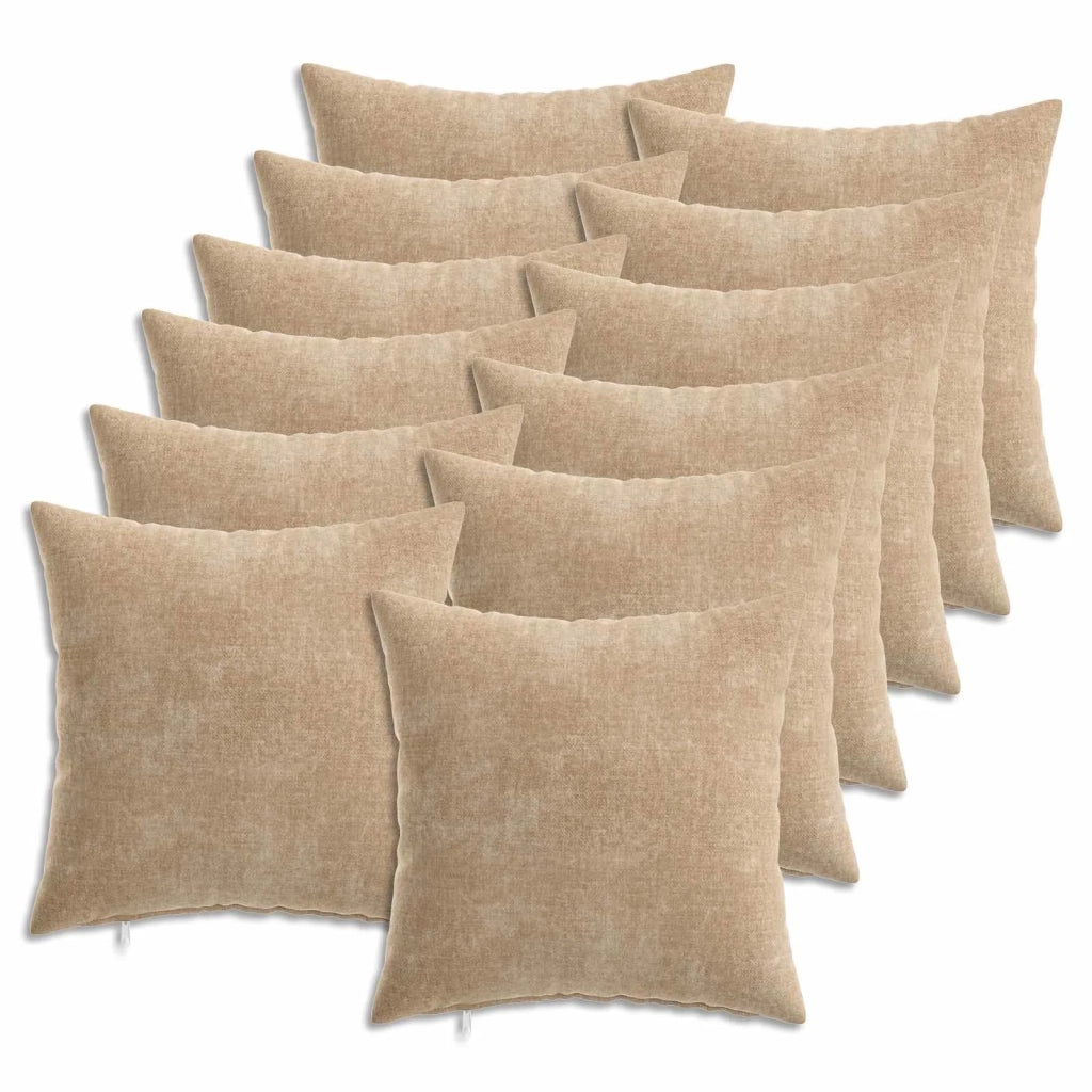 Federa 12 pz HEERLEN Tortora 40 x 40 cm Tessuto Chenille 908520
