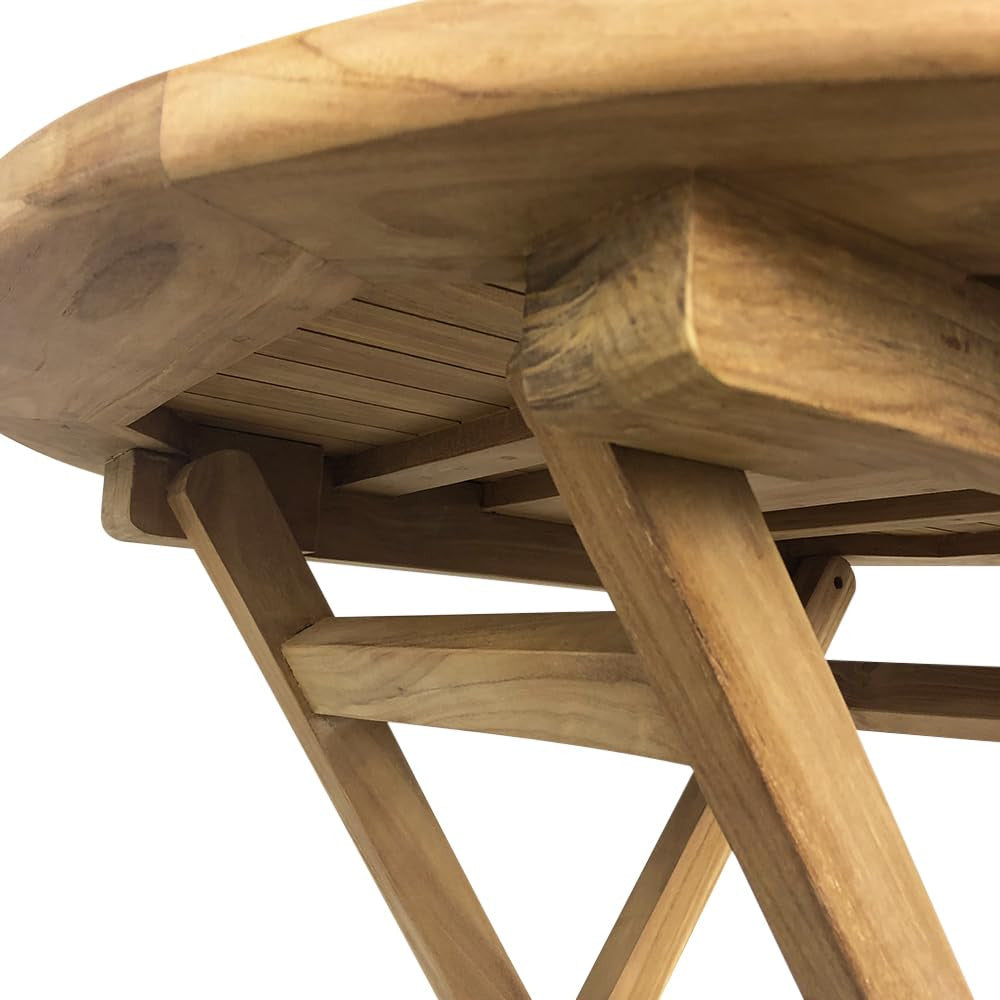 Tavolo Pieghevole Rotondo Artù da Esterno Ø80 cm in Teak