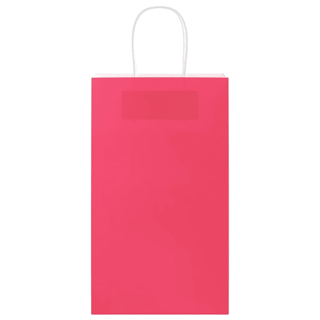 vidaXL Sacchetti di Carta 50 pz con Manici Rosa 21x11x36 cm