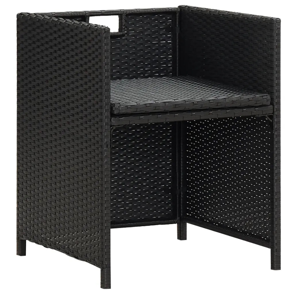 Sedie da Giardino 4 pz | Sedie da Esterno in Polyrattan Nero