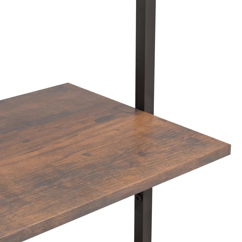 Scaffale Pendente 5 Livelli Marrone Scuro e Nero 64x35x185 cm CFW6032039