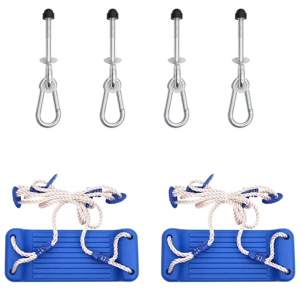 Seggiolini Altalena 2 pz con Pietre Arrampicata Blu Polietilenecod mxl 88681