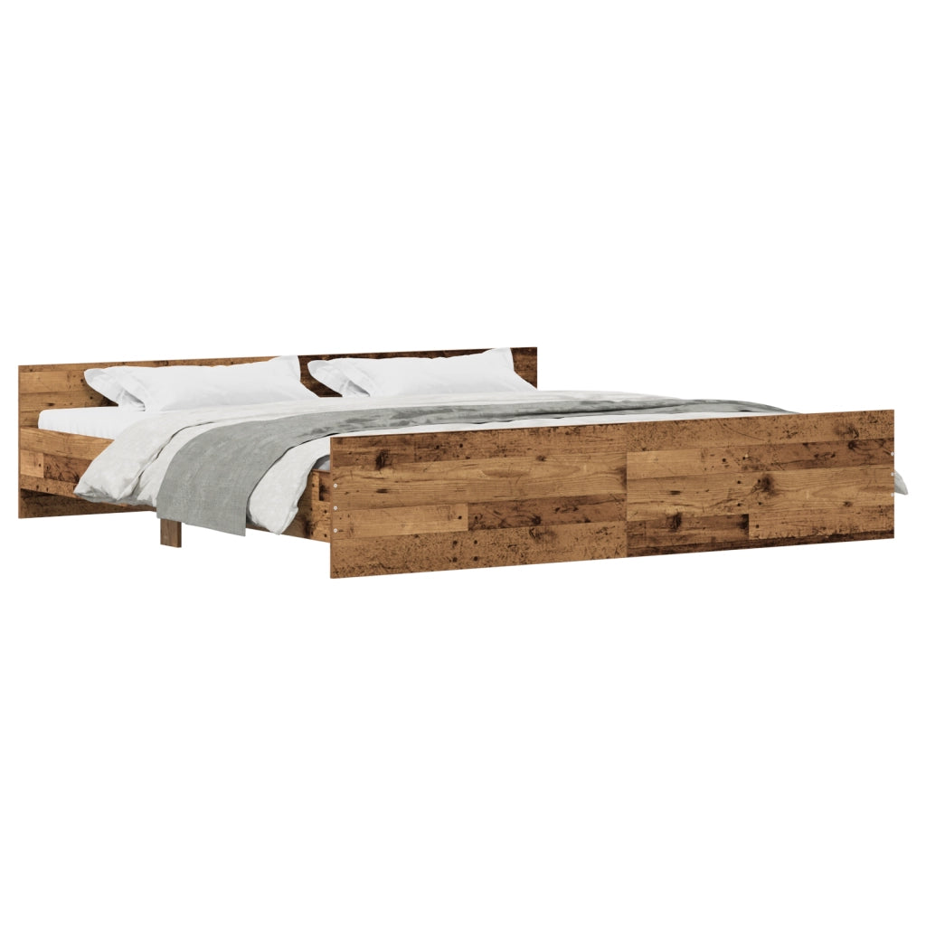 Struttura Letto Legno Invecchiato 200x200 cm Legno Ingengnerizzato