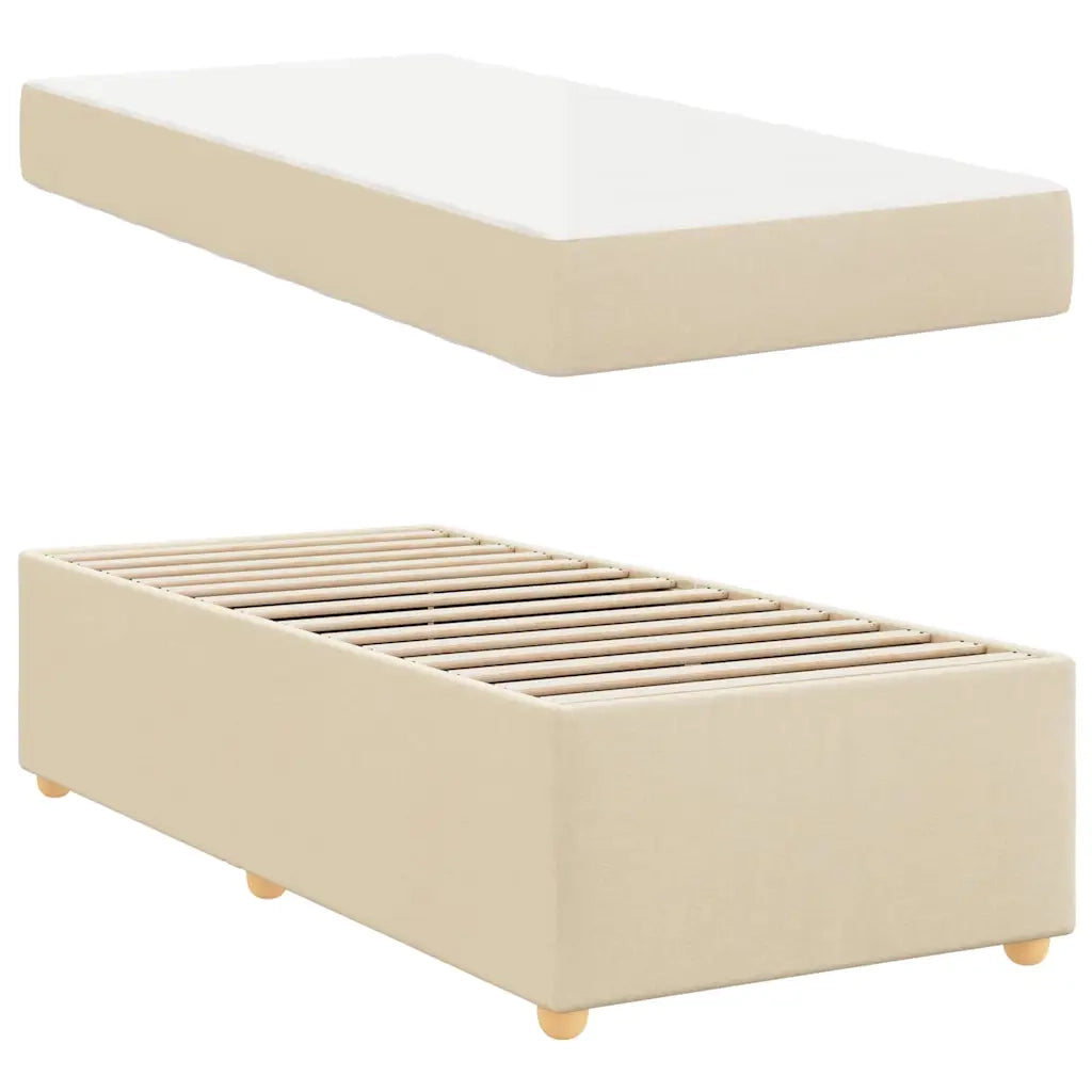 Struttura del letto con materasso Crema 90 x 190 cm Tessuto 3399326