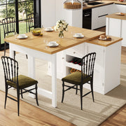 TAVOLO Isola cucina allungabile 120-197 cm 360° MDF Bianco
