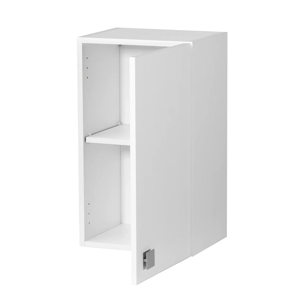 Pensile 1 Anta Bianco Frassinato 40×69×33 cm | Mobile Sospeso Salvaspazio con Ripiano Regolabile | Già Assemblato per Bagno, Cucina, Lavanderia e Ingresso