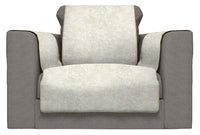 Copridivano con Copri Braccioli Seduta 60 cm in Poliestere e Cotone Panna