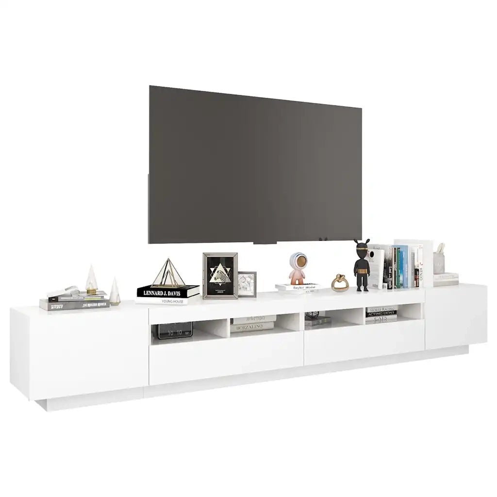 Mobile TV | Armadietto TV | Mobile Porta TV con Luci LED Bianco 260x35x40 cm