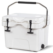 Contenitore per ghiaccio 15L con maniglia tappo di scarico 2 porta bicchieri, Borsa del ghiaccio portatile Bianco-Contenitori raffreddamento