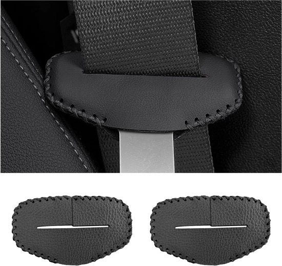 Gancio per cinturone a doppio aggancio, cinturone in pelle resistente ai graffi, astuccio con clip per il silenziatore, protezione per il gancio del cinturone, accessori interno universali per la maggior parte dei veicoli (nero)