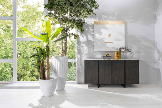 Madia 4 Ante 40x160x85 cm in Ceramica Marmo Alpha Calacatta