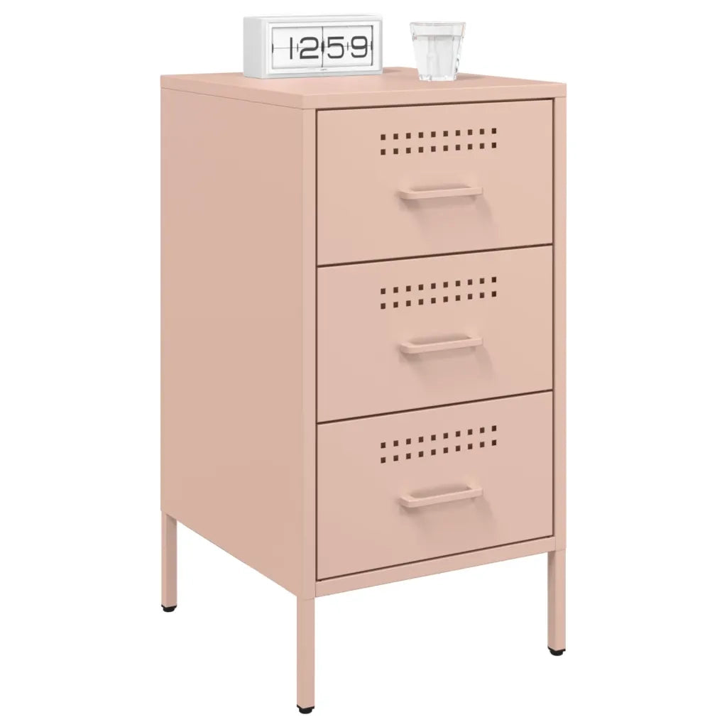 Comodino Rosa 36x39x68 cm in Acciaio 843080