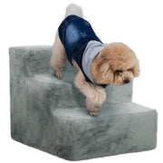 Scala per Animali Domestici 3 Gradini ¨C zephmum ¨C Grigio Chiaro 46x35x35
