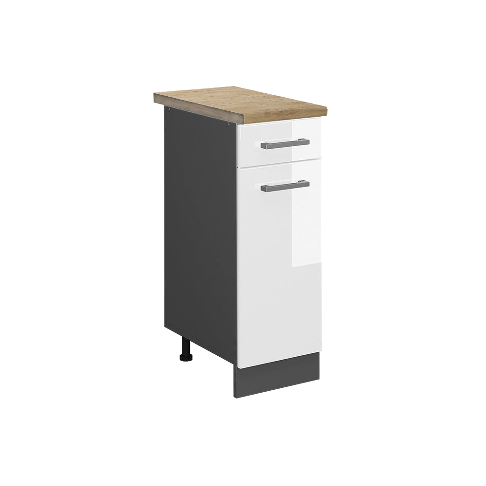 Vicco Mobiletto base per cucina Bianco lucido 30 cm , PL Rovere