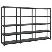 Scaffale a 5 Ripiani Nero 255x40x185 cm in Plastica cod mxl 40696
