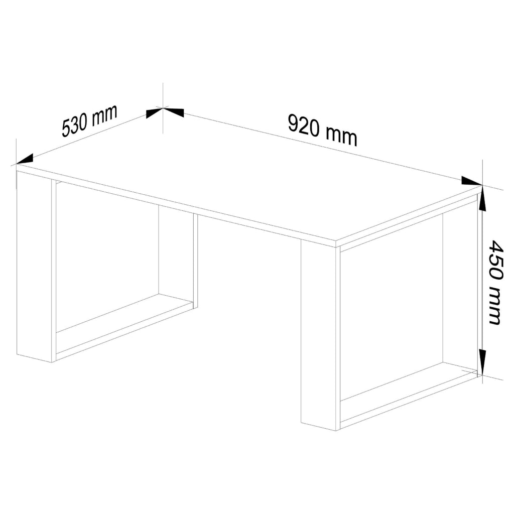 Tavolino da caffè AKORD NOX Quercia Craft 92 cm gambe Nere 92x53x45 cm