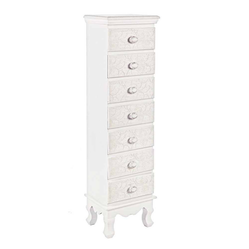 Cassettiera Legno Bianco Rustico da Interno - CLARA