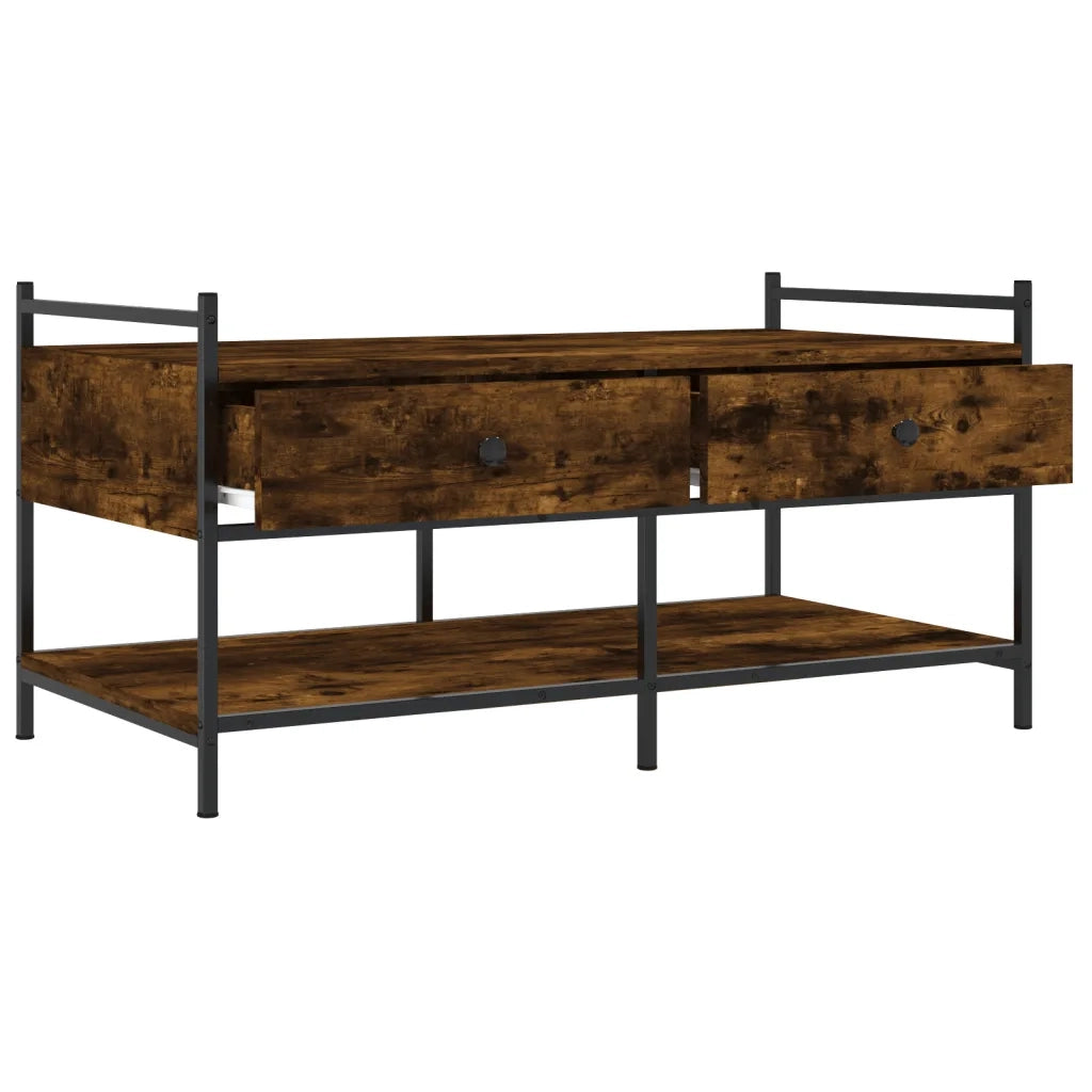Tavolino da Salotto Rovere Fumo 99x50x50cm in Legno Multistrato 833962