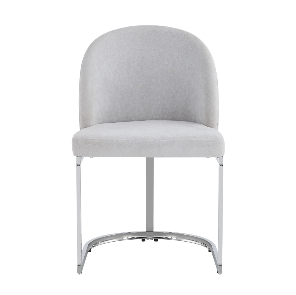 Set di 4 sedie da pranzo 59x52x85 cm con doppio schienale in chenille grigio e argento