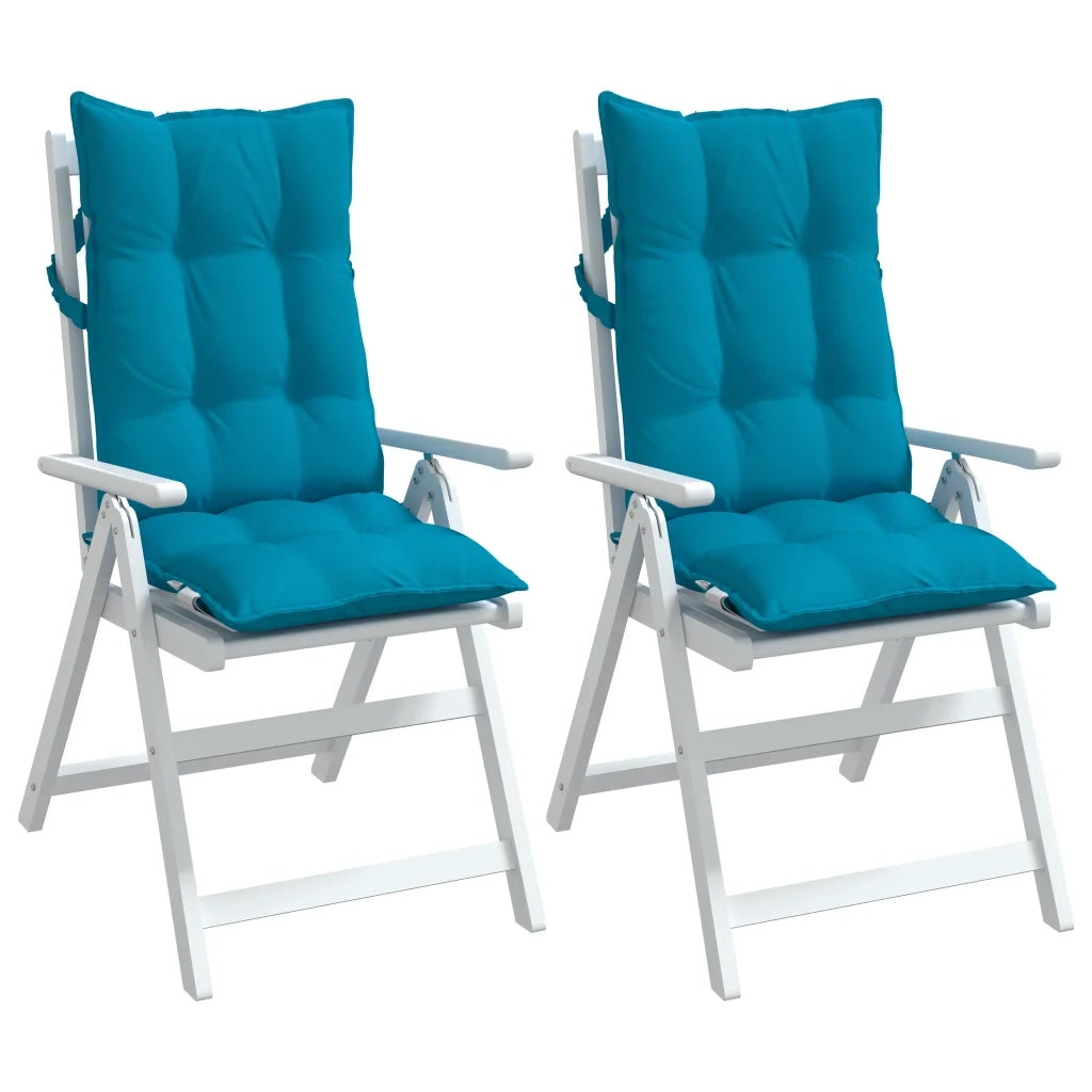 Cuscini Sedia con Schienale Alto 2 pz Blu Chiaro Tessuto Oxford