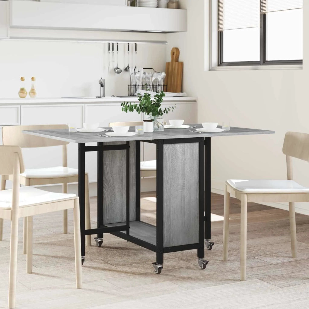 Tavolo da pranzo pieghevole con ruote 130 x 80 x 76,5 cm 8006046