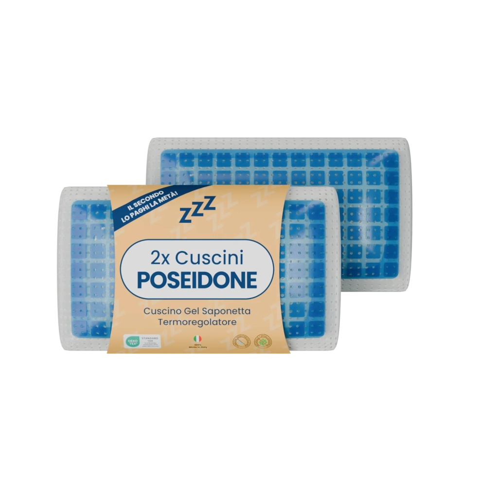 Coppia | Cuscino - Gel- Stop al Sudore - Termoregolatore - Poseidone - 72x42x12cm
