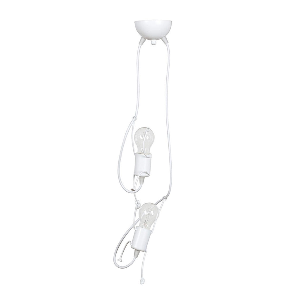 Lampada a sospensione BOBI in acciaio verniciato bianco